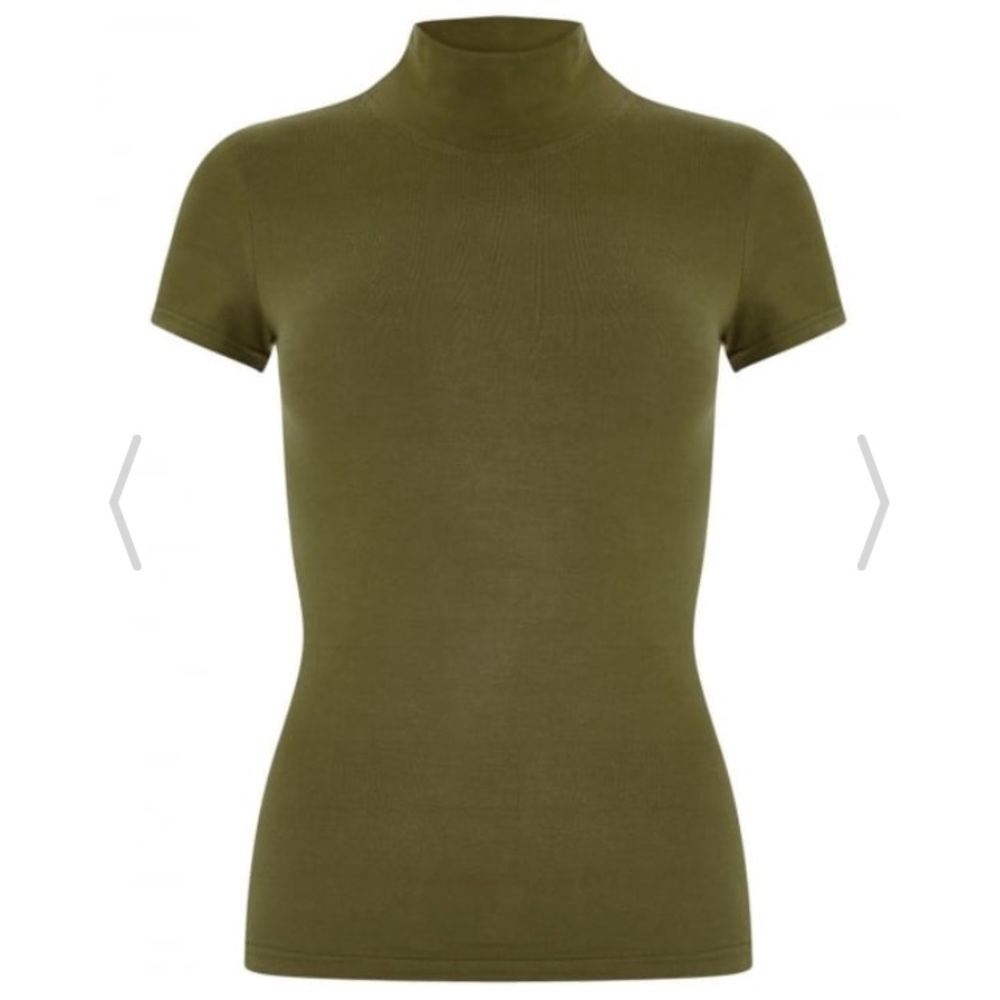 Vintage style turtleneck top olive green